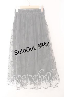 画像3: axes femme / フロッキーチュールスカート  クロ O-25-10-30-036-AX-SK-IG-ZT127