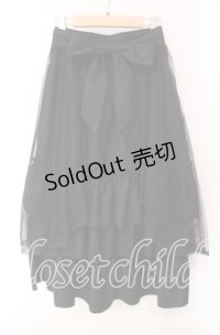 axes femme / チュール×ティアードスカート  クロ O-25-10-30-037-AX-SK-IG-OS