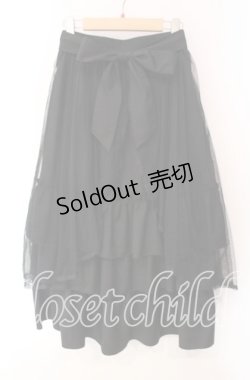 画像1: axes femme / チュール×ティアードスカート  クロ O-25-10-30-037-AX-SK-IG-OS