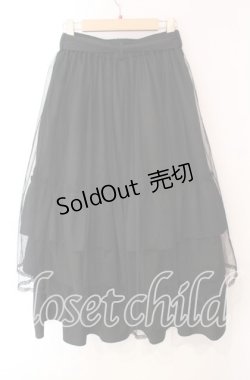 画像3: axes femme / チュール×ティアードスカート  クロ O-25-10-30-037-AX-SK-IG-OS