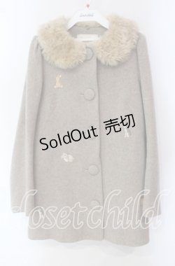 画像1: Franche Lippee / うさぎ刺繍コート M ベージュ O-25-10-30-041-LO-CO-OW-OS