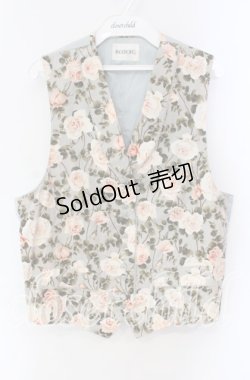 画像1: 【SALE】INGEBORG / エミリーローズ柄ベスト  ミントグリーン O-25-10-30-042-LO-TO-OW-ZT446