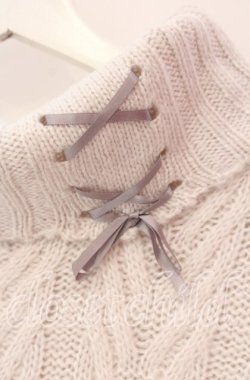 画像2: axes femme / 編上グラデーションニットワンピース M グレー O-25-10-30-044-AX-OP-OW-OS