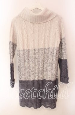 画像3: axes femme / 編上グラデーションニットワンピース M グレー O-25-10-30-044-AX-OP-OW-OS