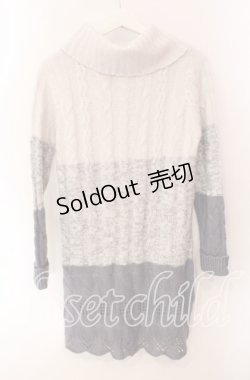 画像3: axes femme / 編上グラデーションニットワンピース M グレー O-25-10-30-044-AX-OP-OW-OS