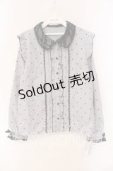 DearMyLove / レース重ねハートドットフリルブラウス 3L ブルーグレー O-25-10-30-045-EL-BL-OW-OS