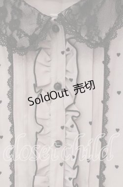 画像2: DearMyLove / レース重ねハートドットフリルブラウス 3L ブルーグレー O-25-10-30-045-EL-BL-OW-OS