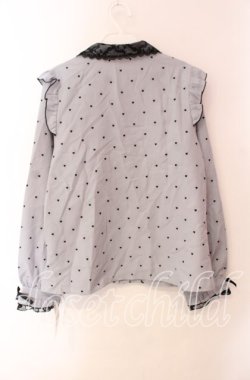 画像3: DearMyLove / レース重ねハートドットフリルブラウス 3L ブルーグレー O-25-10-30-045-EL-BL-OW-OS