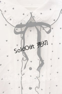 画像2: DearMyLove / 丸襟フリルボウタイセットブラウス 3L シロ×クロ O-25-10-30-046-EL-BL-OW-OS