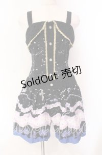 ALICE and the PIRATES / 星をめぐる銀河の旅サロペットパンツ  クロ×アオ O-25-10-30-005-PA-OP-OW-OS