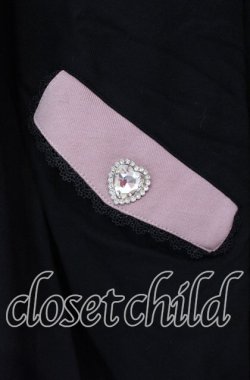 画像3: DearMyLove / セーラー襟レースフリル裏毛ジャケット M〜L クロ×ピンク O-25-10-30-050-EL-JA-OW-OS