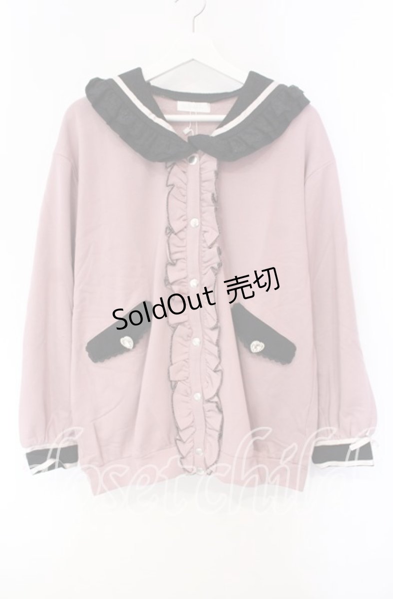 画像1: 【SALE】DearMyLove / セーラー襟レースフリル裏毛ジャケット M〜L ピンク×クロ O-25-10-30-051-EL-JA-OW-ZT462 (1)