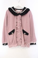 画像1: 【SALE】DearMyLove / セーラー襟レースフリル裏毛ジャケット M〜L ピンク×クロ O-25-10-30-051-EL-JA-OW-ZT462 (1)