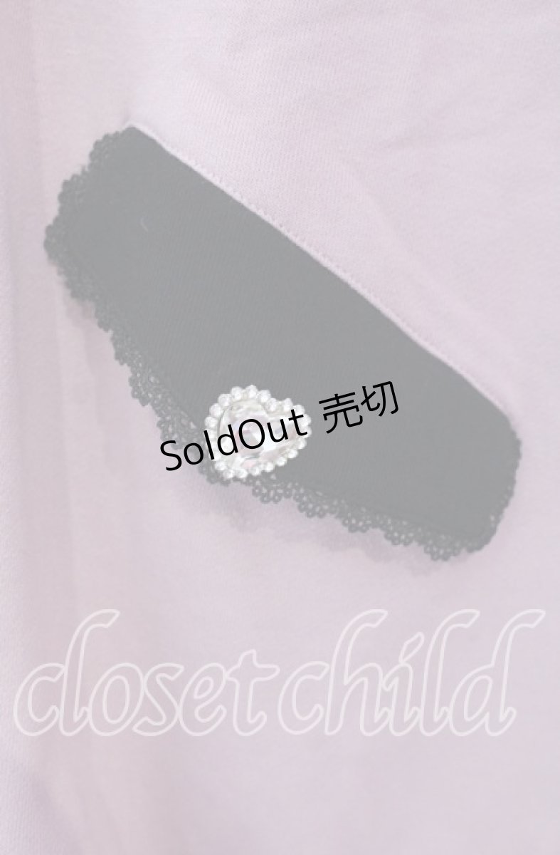 画像3: 【SALE】DearMyLove / セーラー襟レースフリル裏毛ジャケット M〜L ピンク×クロ O-25-10-30-051-EL-JA-OW-ZT462 (3)