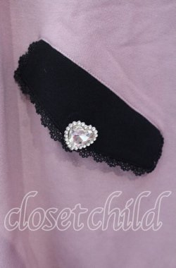 画像3: DearMyLove / セーラー襟レースフリル裏毛ジャケット M〜L ピンク×クロ O-25-10-30-051-EL-JA-OW-OS