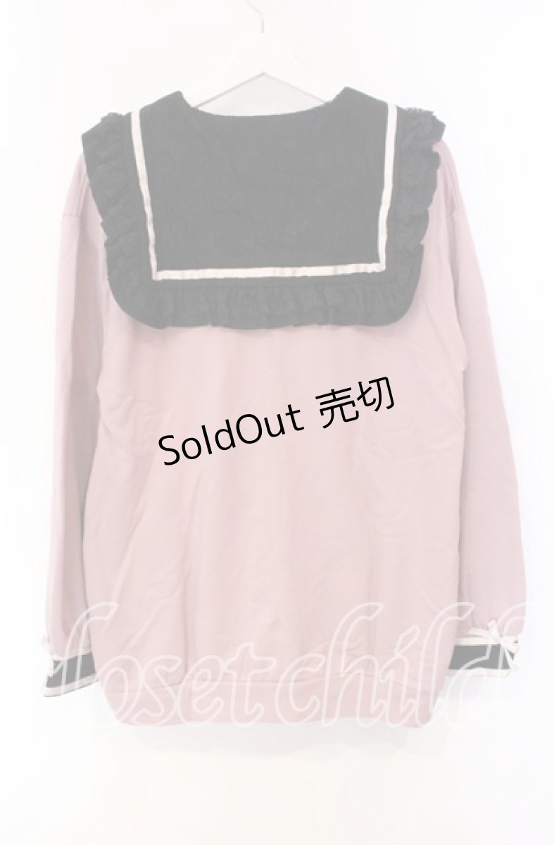 画像4: 【SALE】DearMyLove / セーラー襟レースフリル裏毛ジャケット M〜L ピンク×クロ O-25-10-30-051-EL-JA-OW-ZT462 (4)