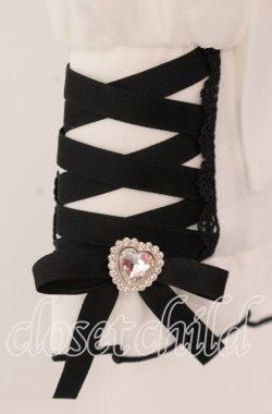 画像3: DearMyLove / レースアップフリル襟ブラウス L シロ×クロ O-25-10-30-052-EL-BL-OW-OS