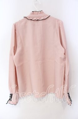 画像4: DearMyLove / レースアップフリル襟ブラウス L ピンク×クロ O-25-10-30-053-EL-BL-OW-OS