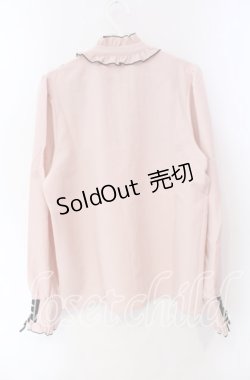 画像4: DearMyLove / レースアップフリル襟ブラウス L ピンク×クロ O-25-10-30-053-EL-BL-OW-OS