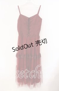 axes femme / コルセット風編上ジャンスカ  アカ O-25-10-30-055-AX-OP-IG-OS