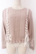 axes femme / レースアップニットプルオーバー F ピンク O-25-10-30-1041-AX-TO-OW-OS