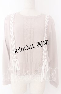 axes femme / レースアップニットプルオーバー F ピンク O-25-10-30-1041-AX-TO-OW-OS