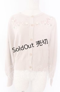 axes femme / フラワーガーデン刺繍カーディガン F ピンク O-25-10-30-1043-AX-TO-OW-OS