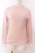 axes femme / 連ボタン袖レースニットプルオーバー F ピンク O-25-10-30-1044-AX-TO-OW-OS