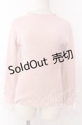 【SALE】axes femme / 連ボタン袖レースニットプルオーバー F ピンク O-25-10-30-1044-AX-TO-OW-ZT160