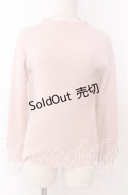 画像1: 【SALE】axes femme / 連ボタン袖レースニットプルオーバー F ピンク O-25-10-30-1044-AX-TO-OW-ZT160