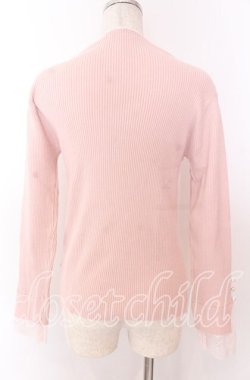 画像2: axes femme / 連ボタン袖レースニットプルオーバー F ピンク O-25-10-30-1044-AX-TO-OW-OS