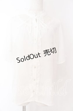 画像1: 【SALE】axes femme / シアーレースヨークブラウス L シロ O-25-10-30-1046-AX-BL-OW-ZT054