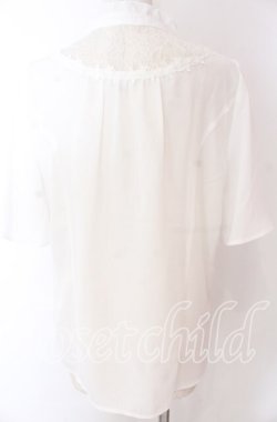画像3: axes femme / シアーレースヨークブラウス L シロ O-25-10-30-1046-AX-BL-OW-OS