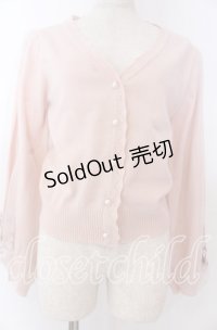 axes femme / サクラ刺繍チュール袖カーディガン F ピンク O-25-10-30-1047-AX-TO-OW-OS