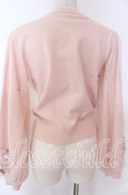 画像2: axes femme / サクラ刺繍チュール袖カーディガン F ピンク O-25-10-30-1047-AX-TO-OW-OS