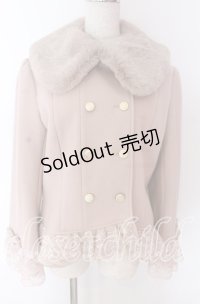 axes femme / 裾レースショートコート L ピンク O-25-10-30-1048-AX-CO-OW-OS