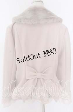 画像2: axes femme / 裾レースショートコート L ピンク O-25-10-30-1048-AX-CO-OW-OS