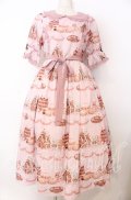 axes femme kawaii / お菓子の家柄ワンピース M ピンク O-25-10-30-1005-AX-BL-OW-OS