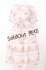 axes femme kawaii / お菓子の家柄ワンピース M ピンク O-25-10-30-1005-AX-BL-OW-OS