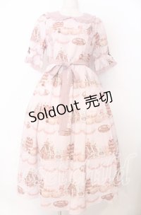 axes femme kawaii / お菓子の家柄ワンピース M ピンク O-25-10-30-1005-AX-BL-OW-OS