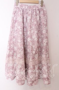 画像1: axes femme / サクラ柄フレアスカート F ピンク O-25-10-30-1052-AX-SK-OW-OS