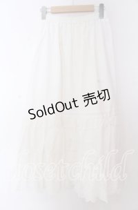 axes femme / コットンフレアロングスカート F シロ O-25-10-30-1054-AX-SK-OW-OS