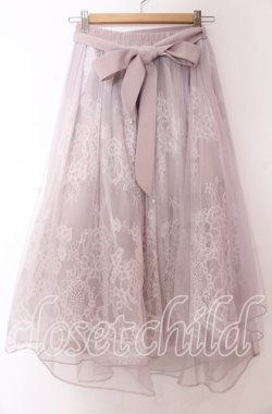 画像1: axes femme POETIQUE / バックフリルチュールスカート M ラベンダー O-25-10-30-1055-AX-SK-OW-OS