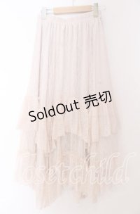axes femme / フリルレースイレヘムスカート F ピンク O-25-10-30-1057-AX-SK-OW-OS