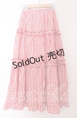 axes femme POETIQUE / ギンガムティアードスカート M アカ O-25-10-30-1058-AX-SK-OW-OS