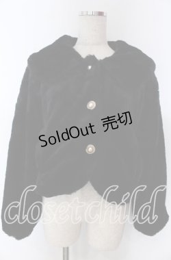 画像1: m petit by misako / クロミファーBZナガ　ファーブルゾン L クロ O-25-10-30-1061-LO-CO-IG-OS