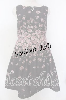 画像1: 【SALE】axes femme / 花柄グログランワンピース M クロ O-25-10-30-1063-AX-OP-IG-ZT051