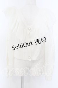 axes femme kawaii / フリル襟ショートニットカーデ  オフ O-25-10-30-1066-AX-TO-IG-OS