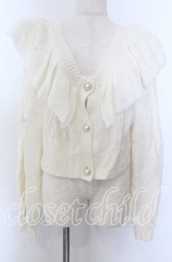 画像1: axes femme kawaii / フリル襟ショートニットカーデ  オフ O-25-10-30-1066-AX-TO-IG-OS