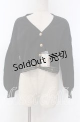 Amavel / Message Embroidery カーディガン  クロ O-25-10-30-1069-CA-TO-IG-OS